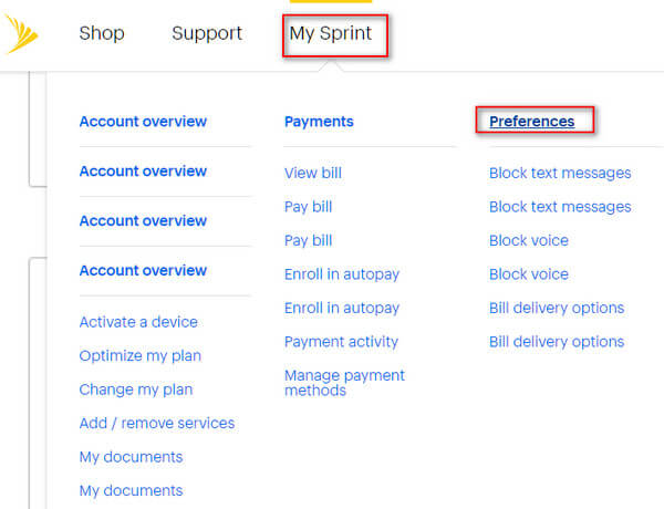 recover voicemail password via sprint