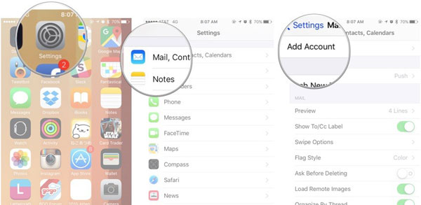 add gmail account to iphone