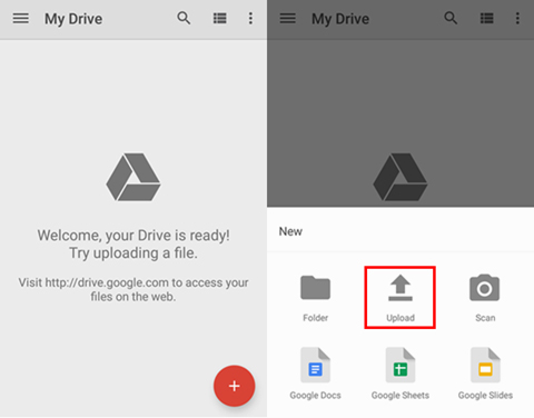 google drive upload