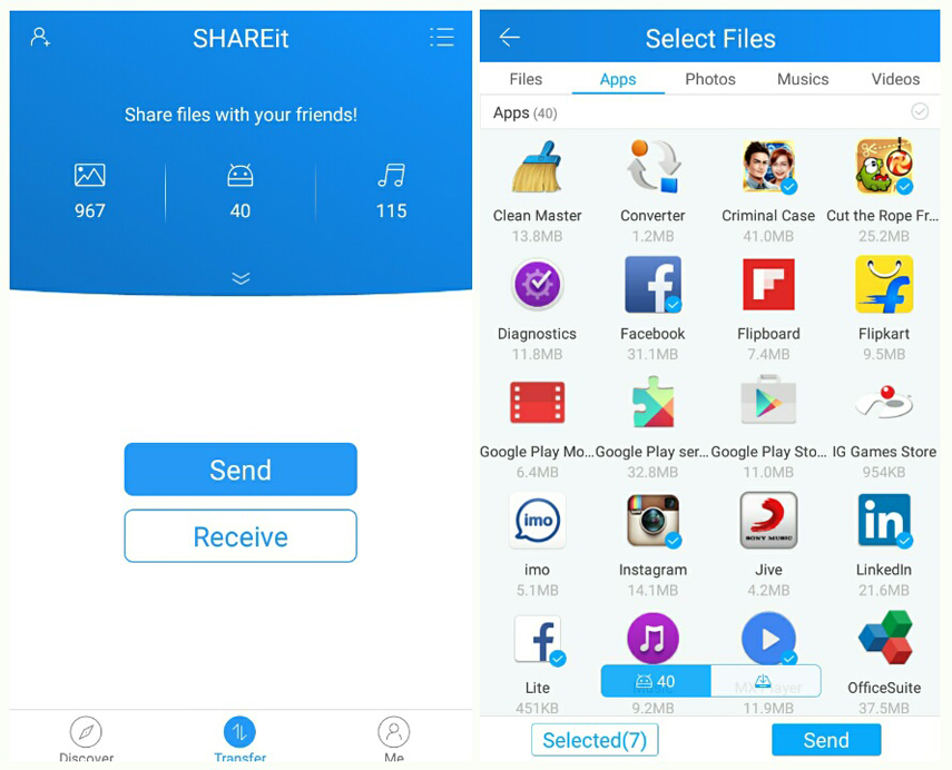 send files by shareit