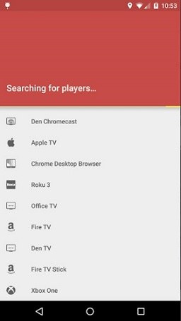 apple tv android airplay - allcast choose tv device