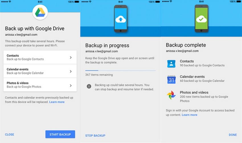 how to restore from google drive backup