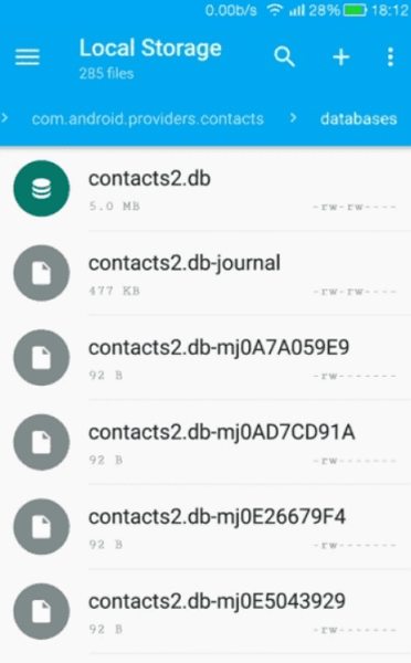 where are contacts stored on android