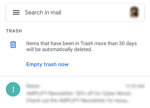 android empty trash