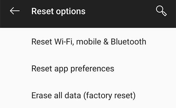factory reset device