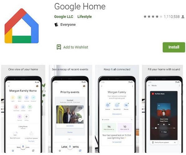 Screen mirror google store home