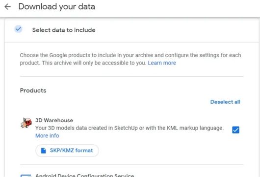 download your google data