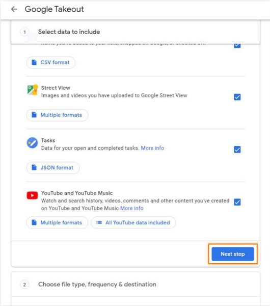 how to download my google data