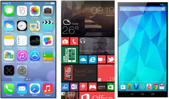 ios 7 vs android jelly bean vs windows phone 8