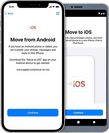 transfer data from android to iphone after setup