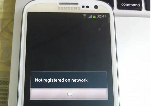 phone not registered on network