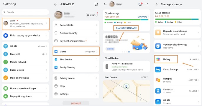 retrieve huawei cloud backup