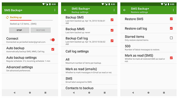 android sms backup app auto