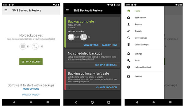 can you backup text messages on android