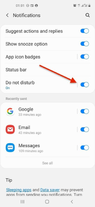 turn off do not disturb on android to fix snapchat notifications not working