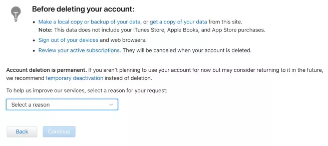 удалить вопросы об учетной записи Apple ID