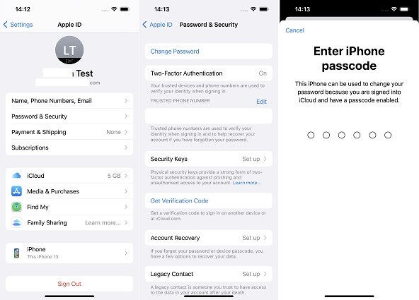 Apple kimliği şifresini sıfırlamak için iphone şifre kodunu girin