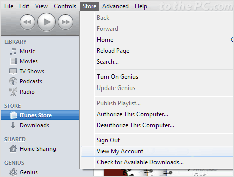itunes view my account
