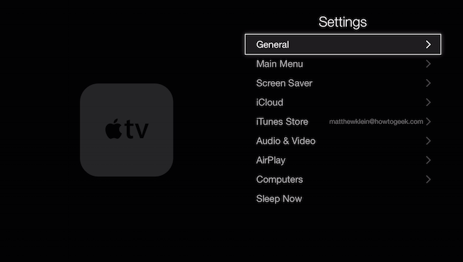 general tab apple tv