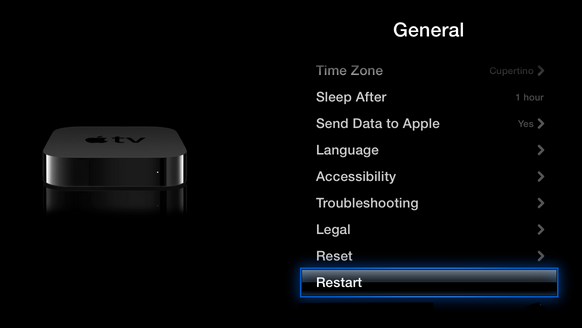 restart apple tv