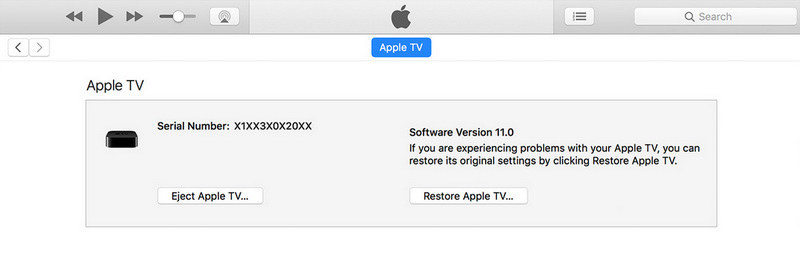 restore apple tv via itunes