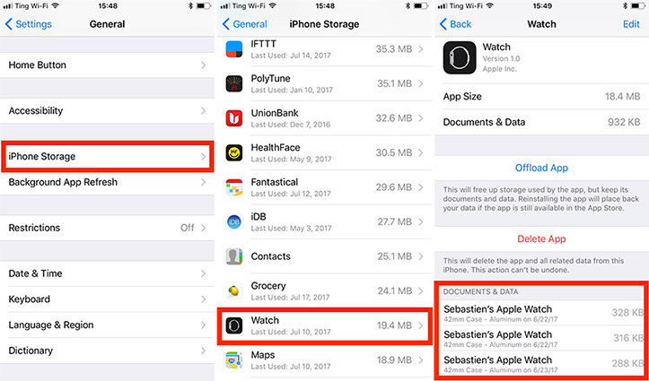 How to delete discount data from apple watch