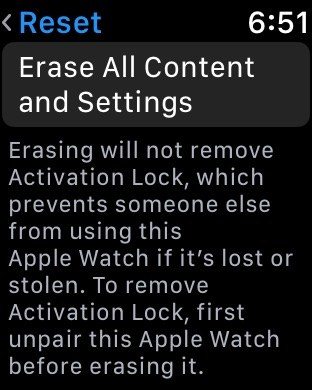 erase all content and settings