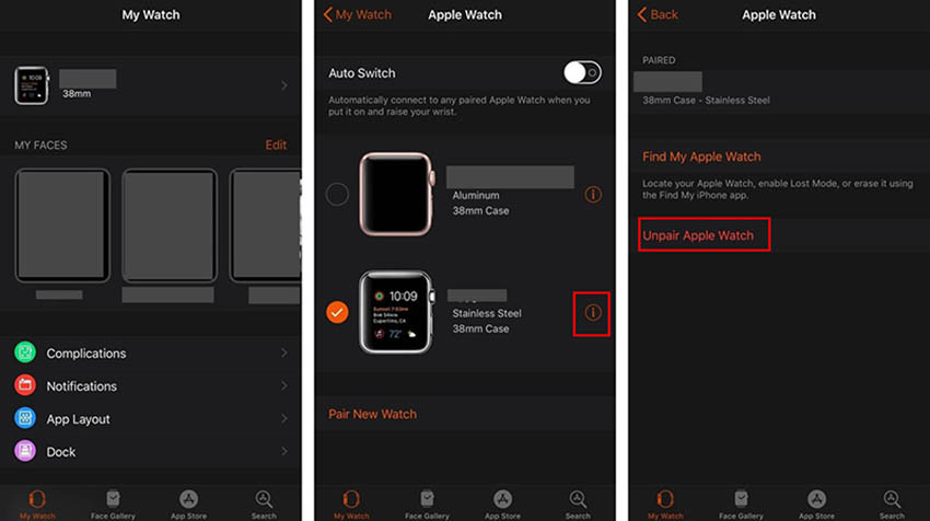 How to take apple 2024 id off apple watch