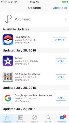 update pokemon