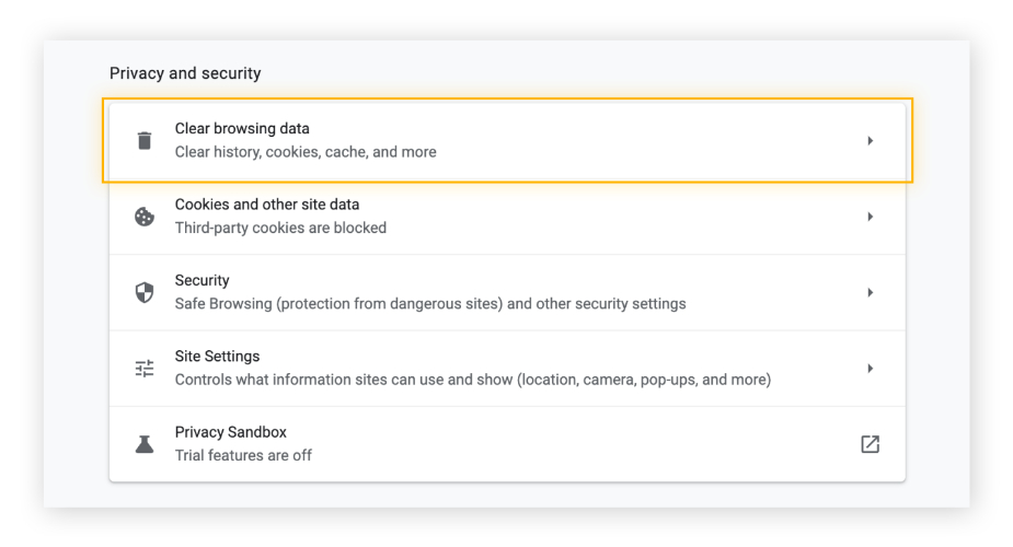 Clear browser cache