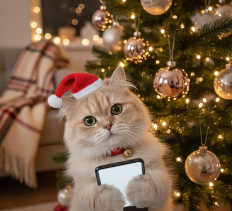 cat-selfie-with-christmas
