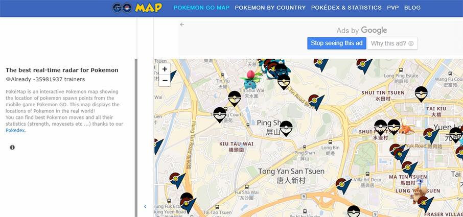 Use this map to find Pokémon in real-time before you head out to play Pokémon  Go