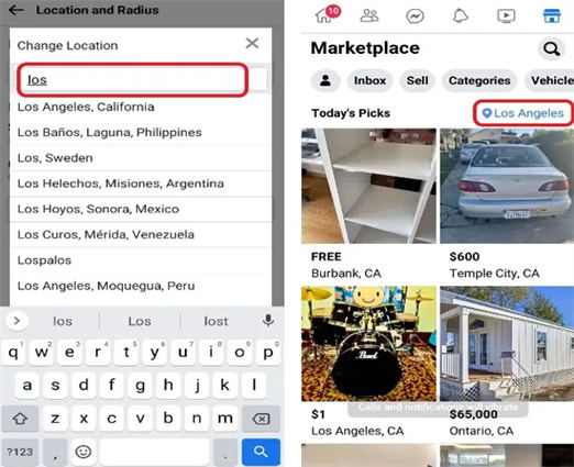 how to change location on facebook marketplace step 2