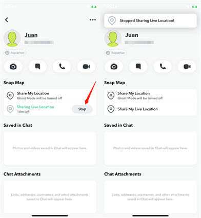 comment arrêter la localisation en direct sur snapchat