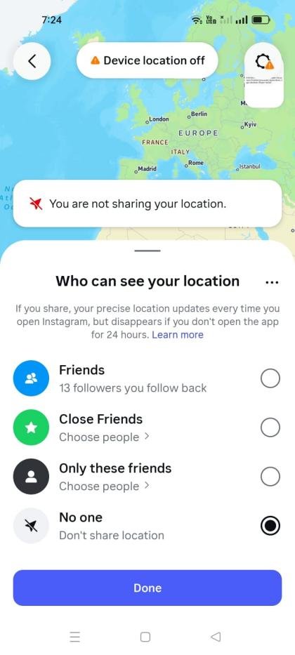 Instagram Location Access Management