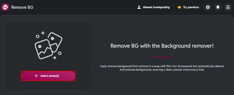Remove BG instant background removal