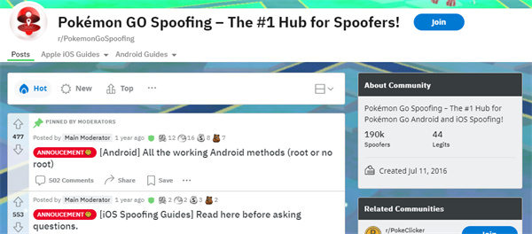 spoofing reddit