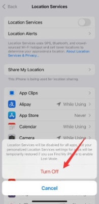 turn off location services