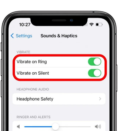 vibrate on ring