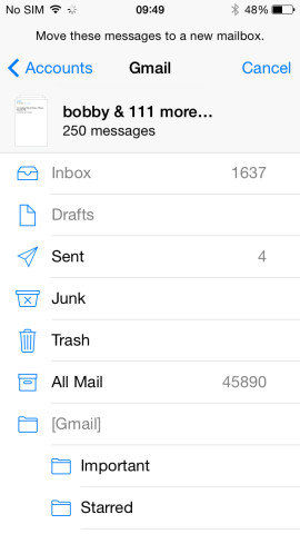 move and delete emails