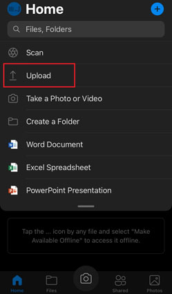 onedrive upload