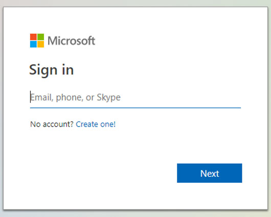 sign in onedrive