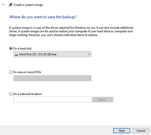backup location