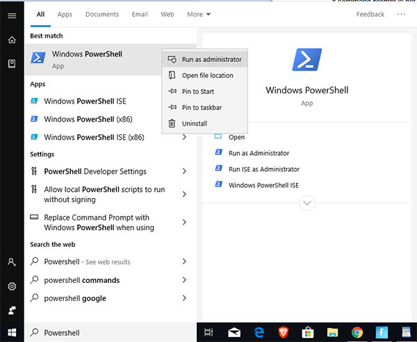 launch powershell