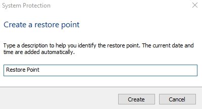 restore point name