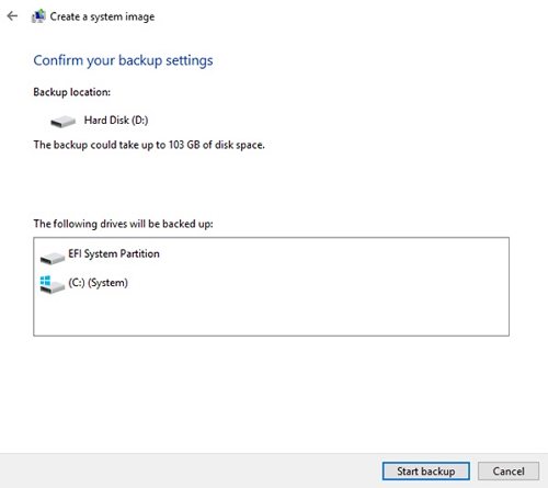 start backup