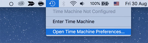 time machine preferences