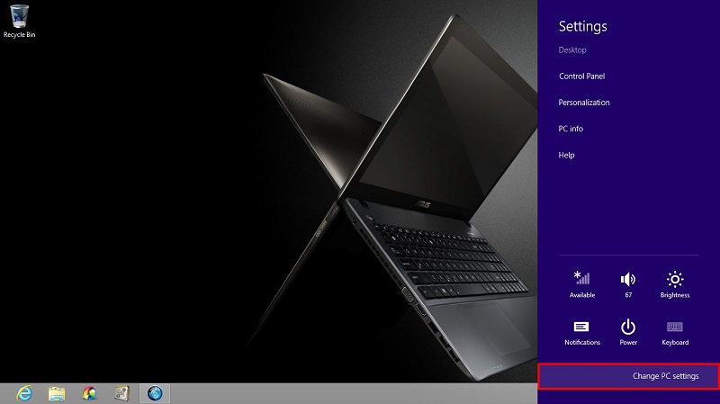 change pc settings