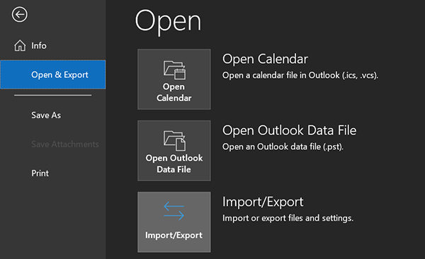 import pst into outlook