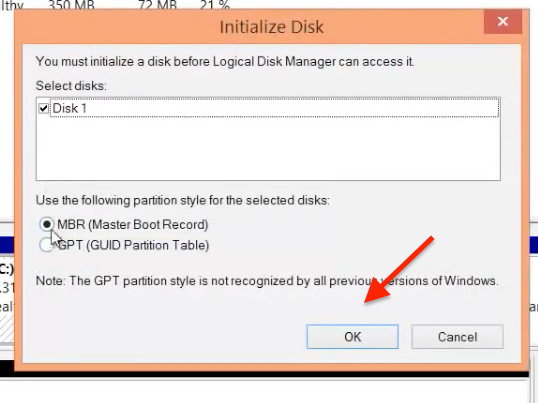 windows 8 how to initialize drive